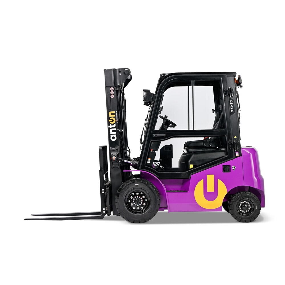 Product image no. 1: AntOn by Jungheinrich electric forklift truck CBH 2.0 with three-stage telescopic mast, lift height 4800 mm, load capacity 2000 kg, Comfort weather protection cabin, including external charger 80 V, 100 A, CEE, 5-pin