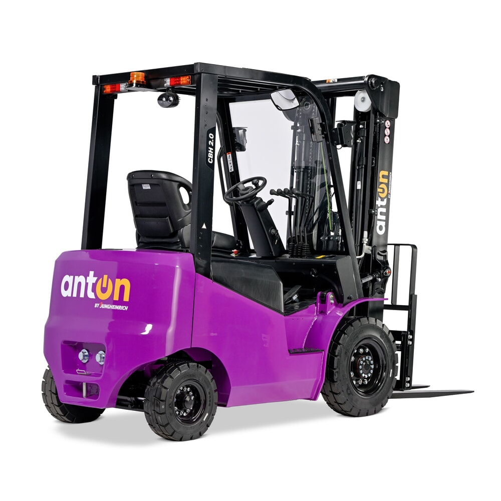 Product image no. 3: AntOn by Jungheinrich electric forklift truck CBH 2.0 with three-stage telescopic mast, lift height 4800 mm, load capacity 2000 kg, Eco weather protection cabin, including external charger 80 V, 60 A, CEE, 5-pin