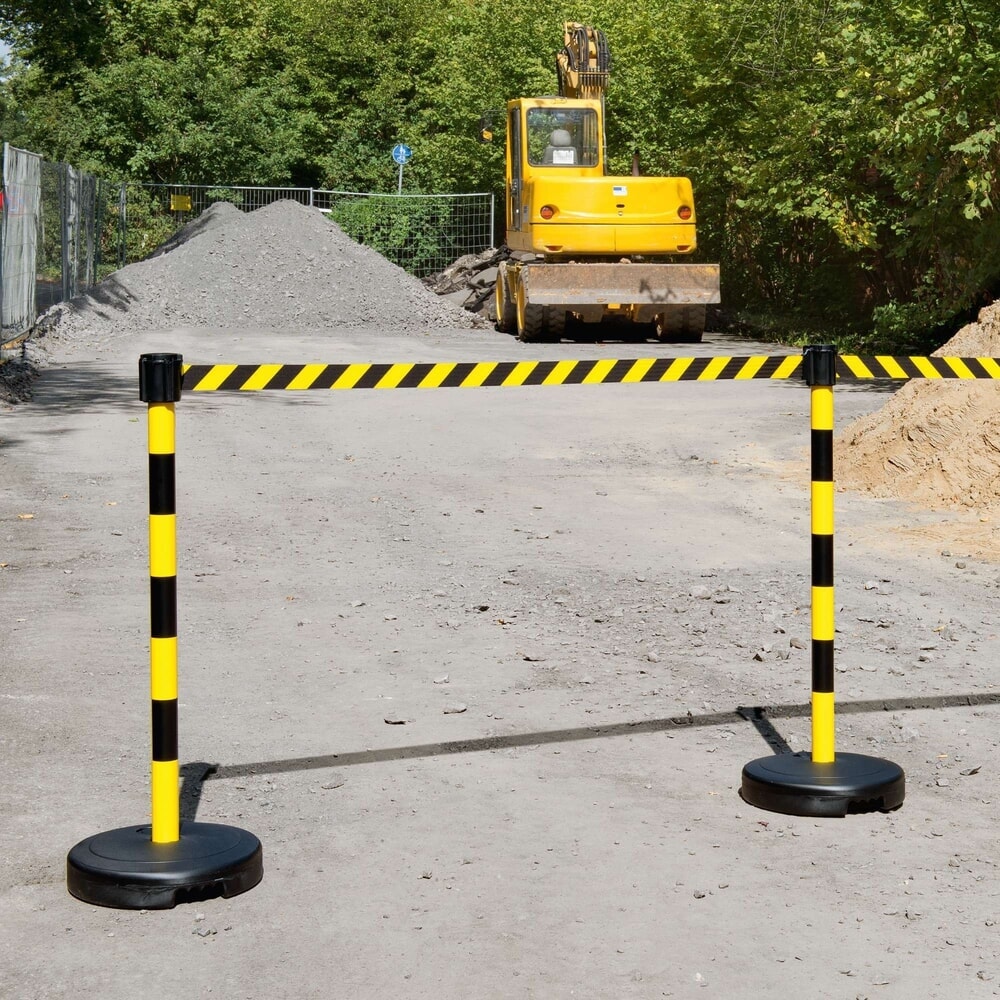 Product image no. 3: Moravia belt warning stand, height 950 mm, black/yellow