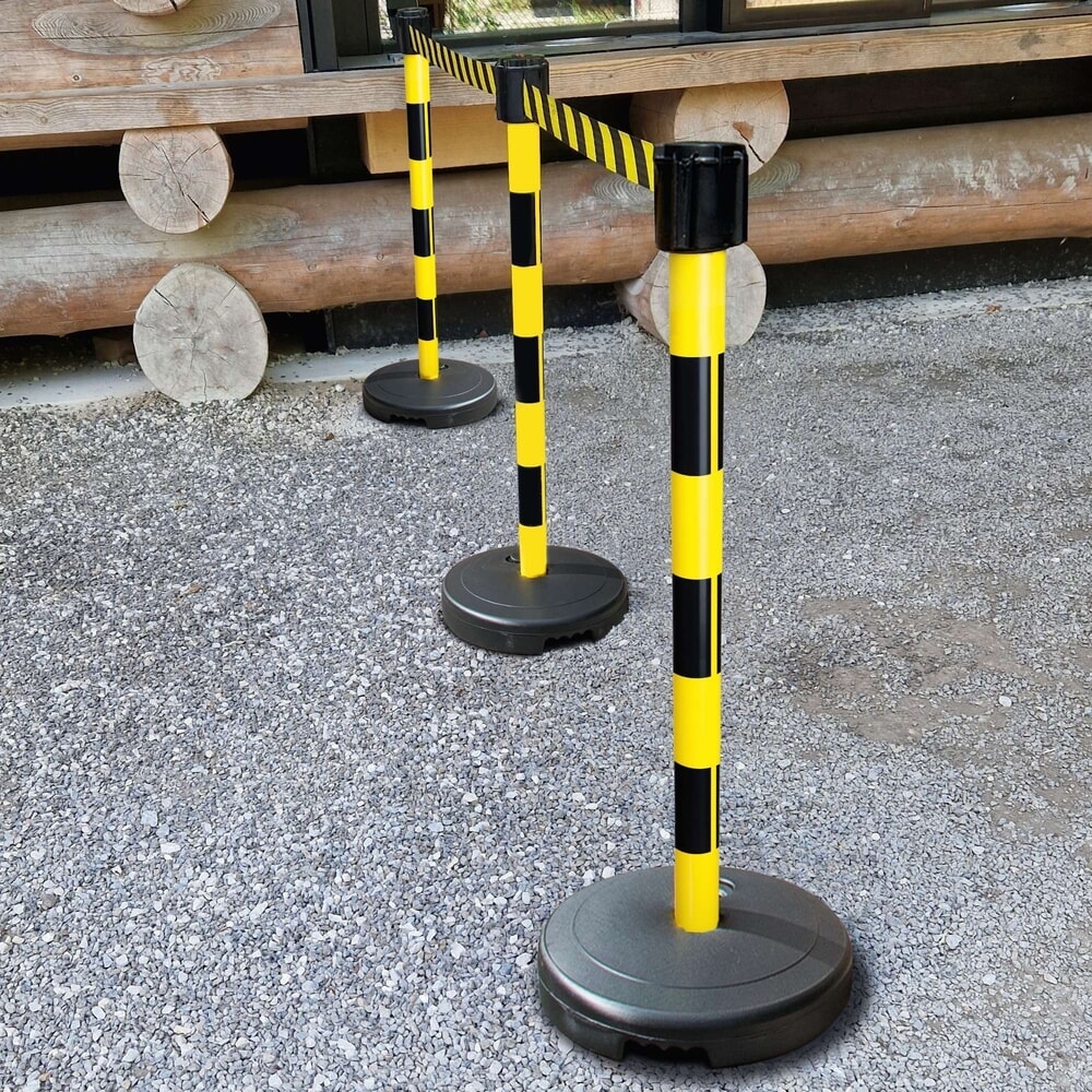 Product image no. 4: Moravia belt warning stand, height 950 mm, black/yellow