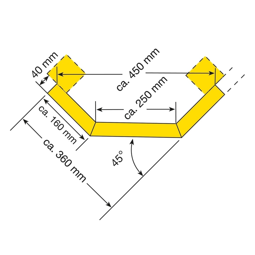 Product image no. 3: Barrier boards, C profile, corner board, galvanised + plastic-coated, yellow