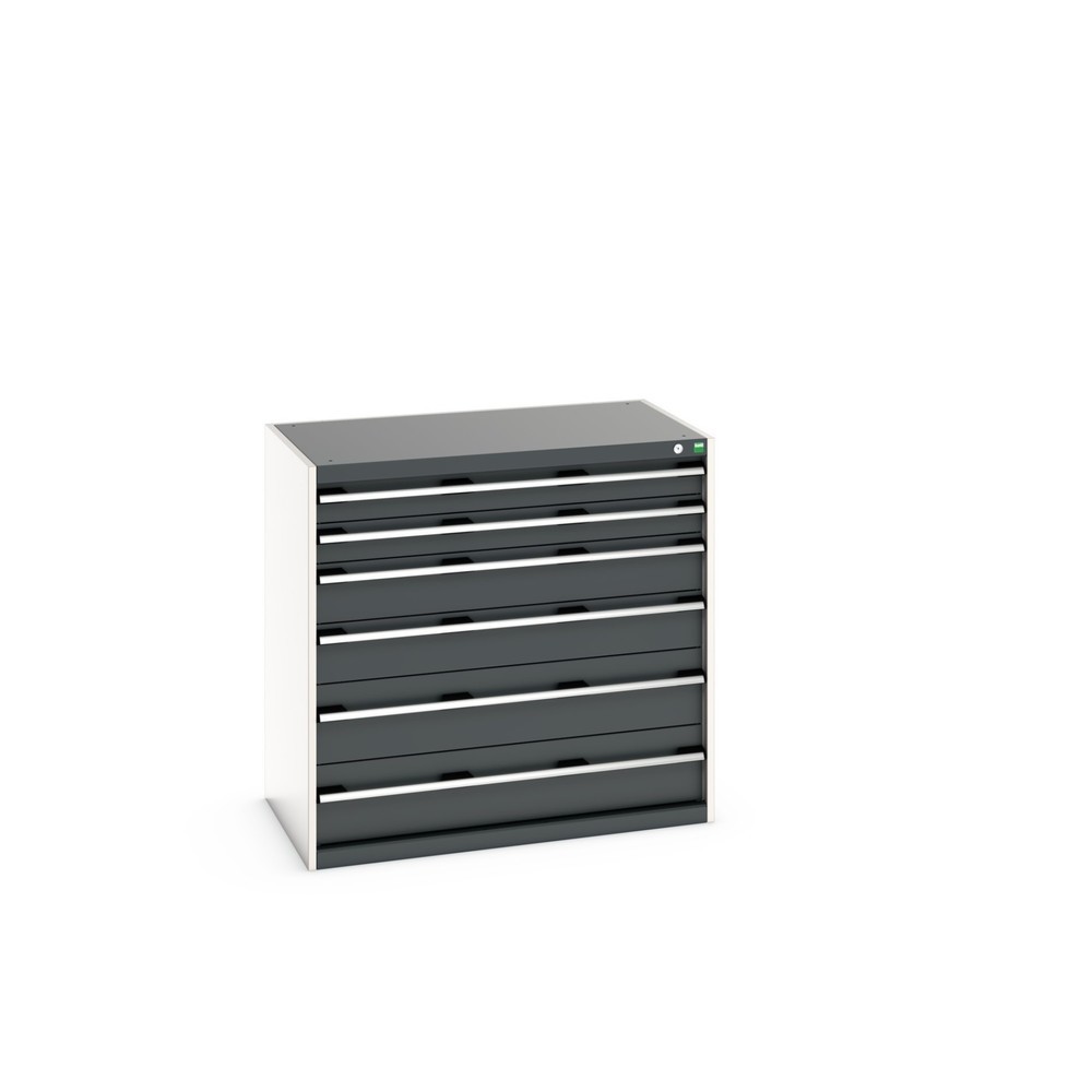 Product image: bott cubio drawer cabinet, drawers 2 x 100 + 2 x 150 x 2 x 200 mm, capacity 75 kg each, width 1050 mm, anthracite grey