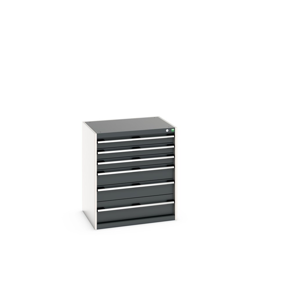 Product image: bott cubio drawer cabinet, drawers 3 x 100 + 2 x 150 x 1 x 200 mm, capacity 75 kg each, width 800 mm, anthracite grey