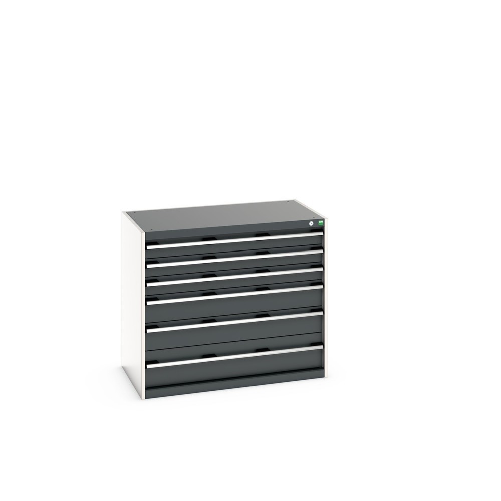 Product image: bott cubio drawer cabinet, drawers 3 x 100 + 2 x 150 x 1 x 200 mm, capacity 75 kg each, width 1050 mm, anthracite grey