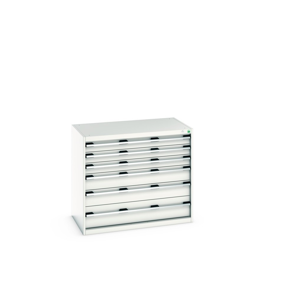 Product image: bott cubio drawer cabinet, drawers 3 x 100 + 2 x 150 x 1 x 200 mm, capacity 75 kg each, width 1050 mm, light grey