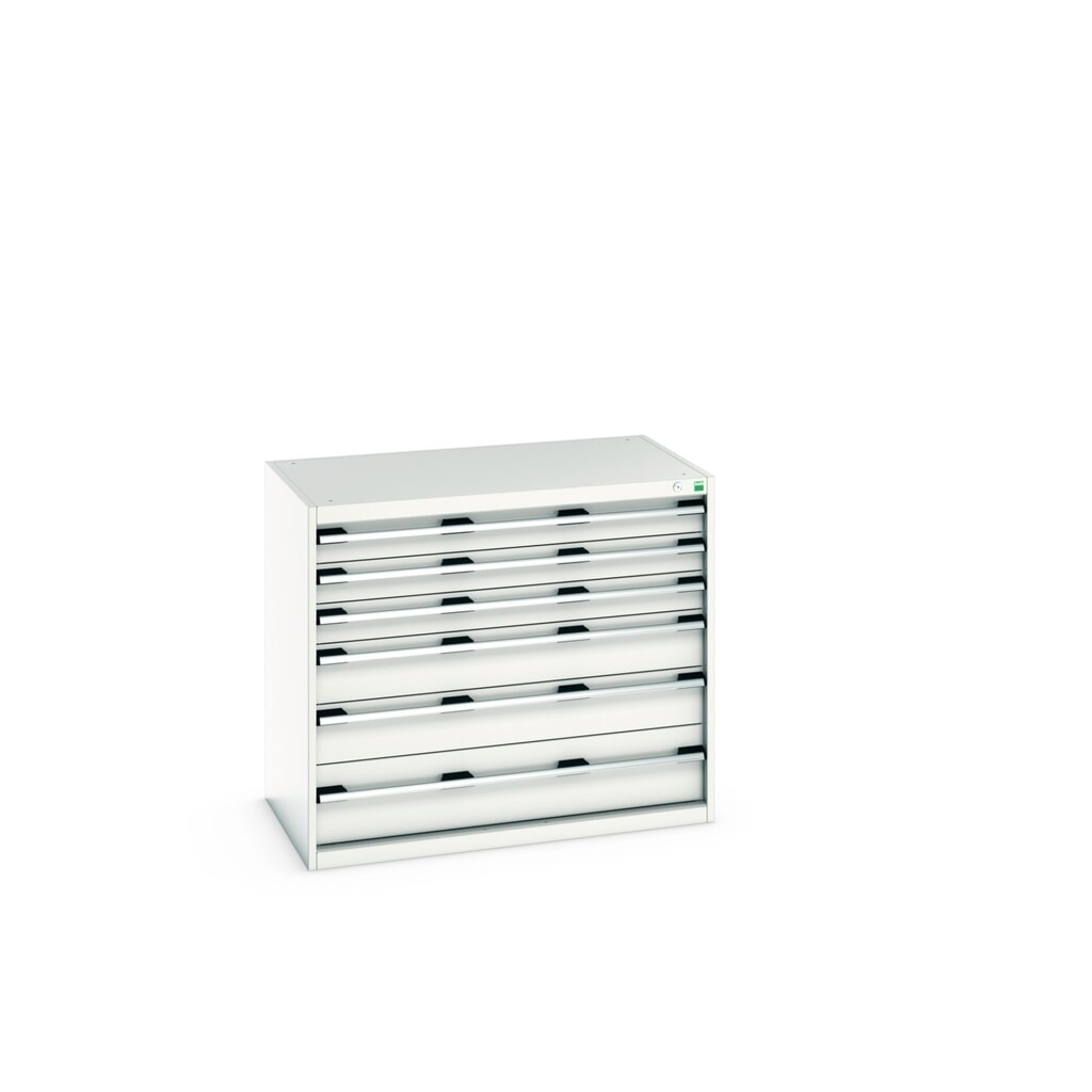 Product image: bott cubio drawer cabinet, drawers 3 x 100 + 2 x 150 x 1 x 200 mm, capacity 75 kg each, width 1050 mm, light grey