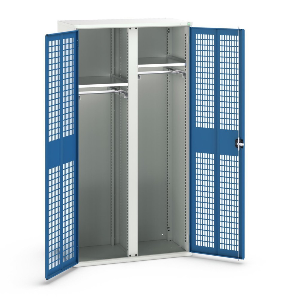 Produktabbildung Nr. 1: bott verso clothes locker with ventilation, with 2 shelves and partition, WxDxH: 1050 x 550 x 2000 mm