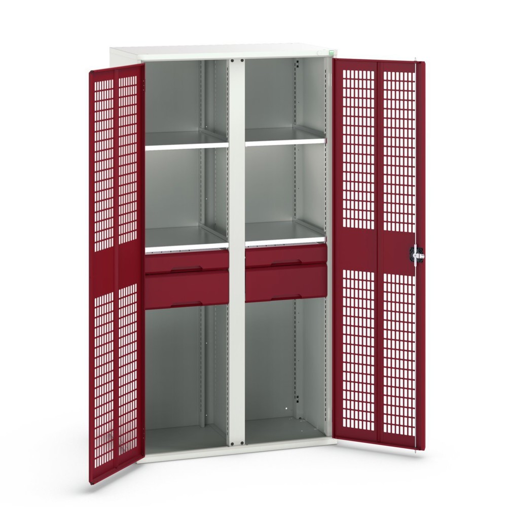 Product image no. 1: bott verso clothes locker with ventilation, with 4 shelves and 4 drawers, WxDxH: 1050 x 550 x 2000 mm