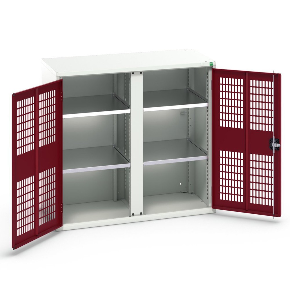 Product image: bott verso clothes locker with ventilation, with 4 shelves and partition, WxDxH: 1050 x 550 x 1000 mm