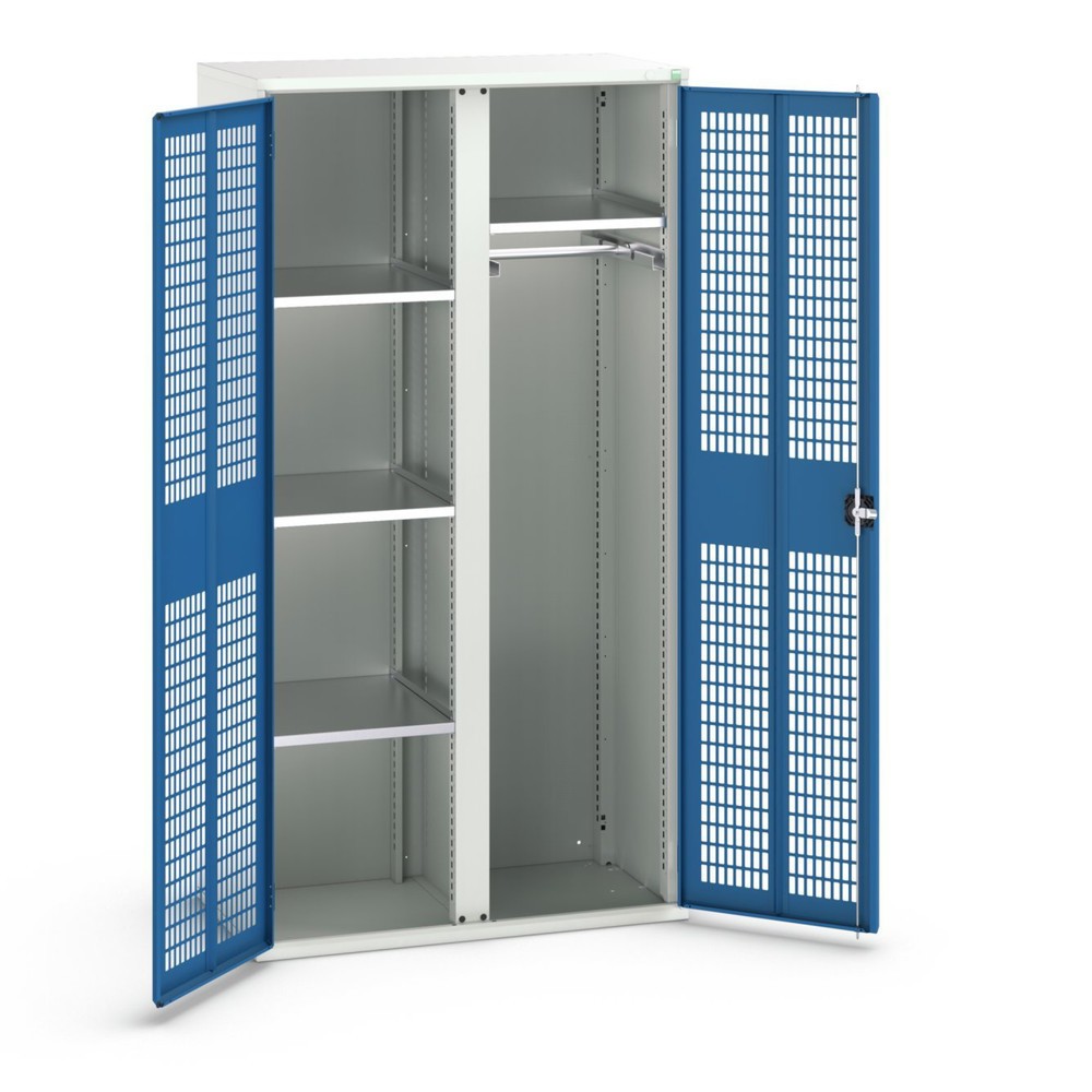 Product image no. 1: bott verso clothes locker with ventilation, with 4 shelves and partition, WxDxH: 1050 x 550 x 2000 mm