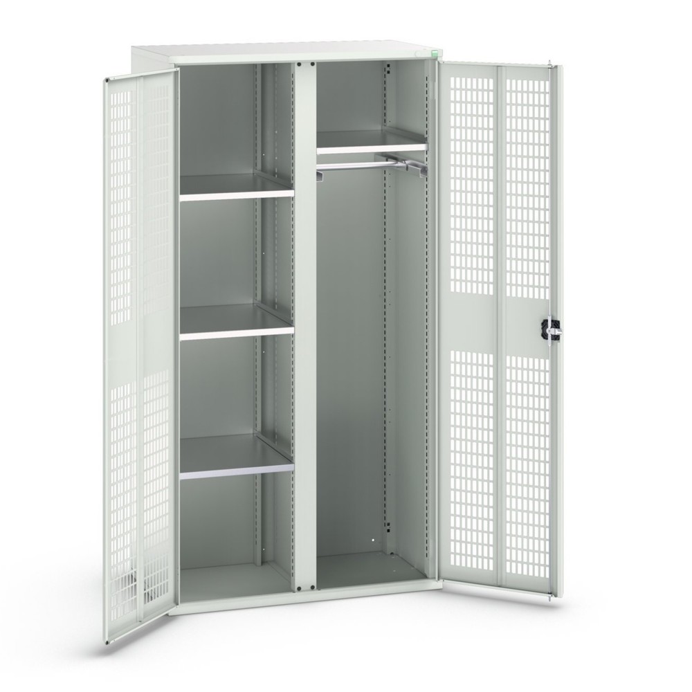 Product image no. 1: bott verso clothes locker with ventilation, with 4 shelves and partition, WxDxH: 1050 x 550 x 2000 mm