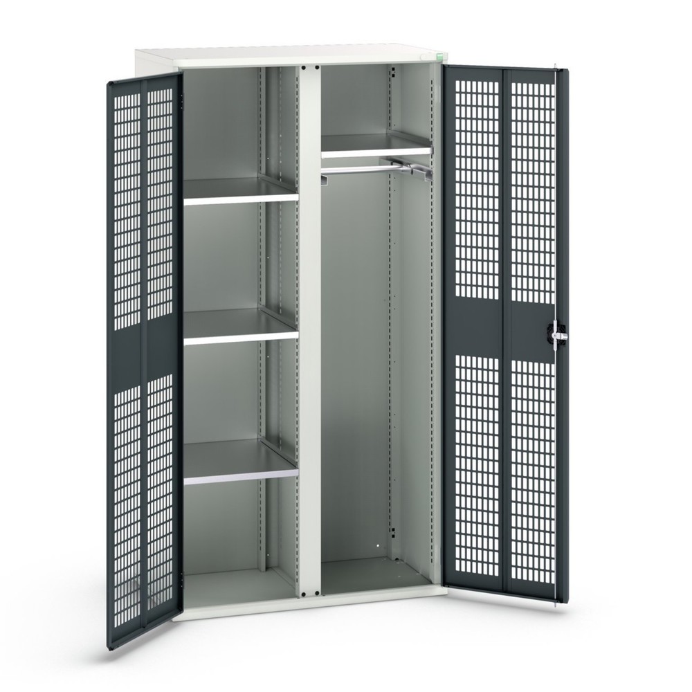 Product image no. 1: bott verso clothes locker with ventilation, with 4 shelves and partition, WxDxH: 1050 x 550 x 2000 mm