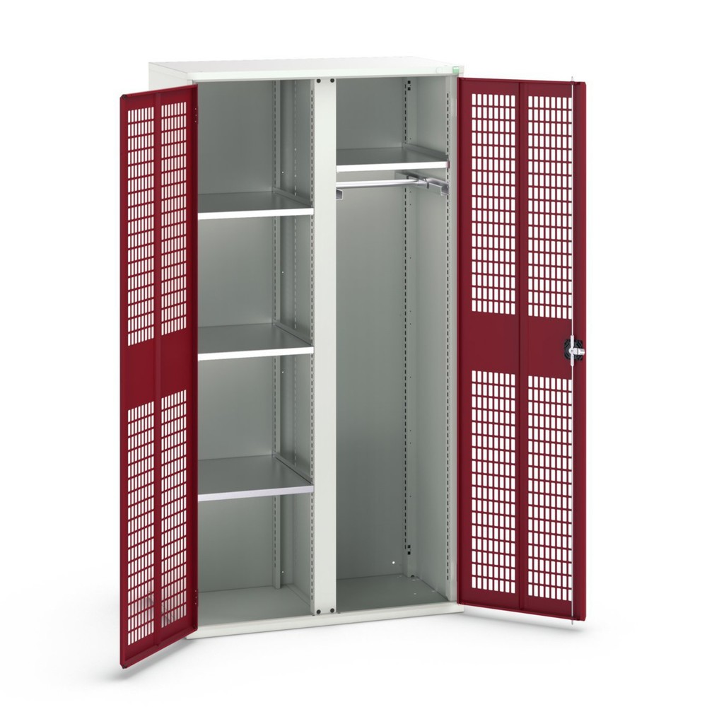 Product image no. 1: bott verso clothes locker with ventilation, with 4 shelves and partition, WxDxH: 1050 x 550 x 2000 mm