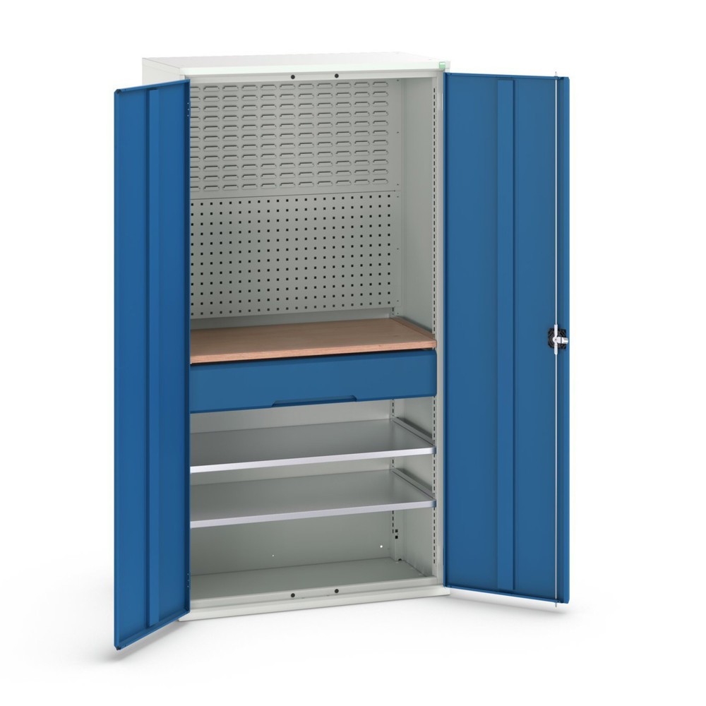 Produktabbildung Nr. 1: bott verso hinged door cabinet with 1 drawer, with 2 shelves and rear panel, WxDxH: 1050 x 550 x 2000 mm
