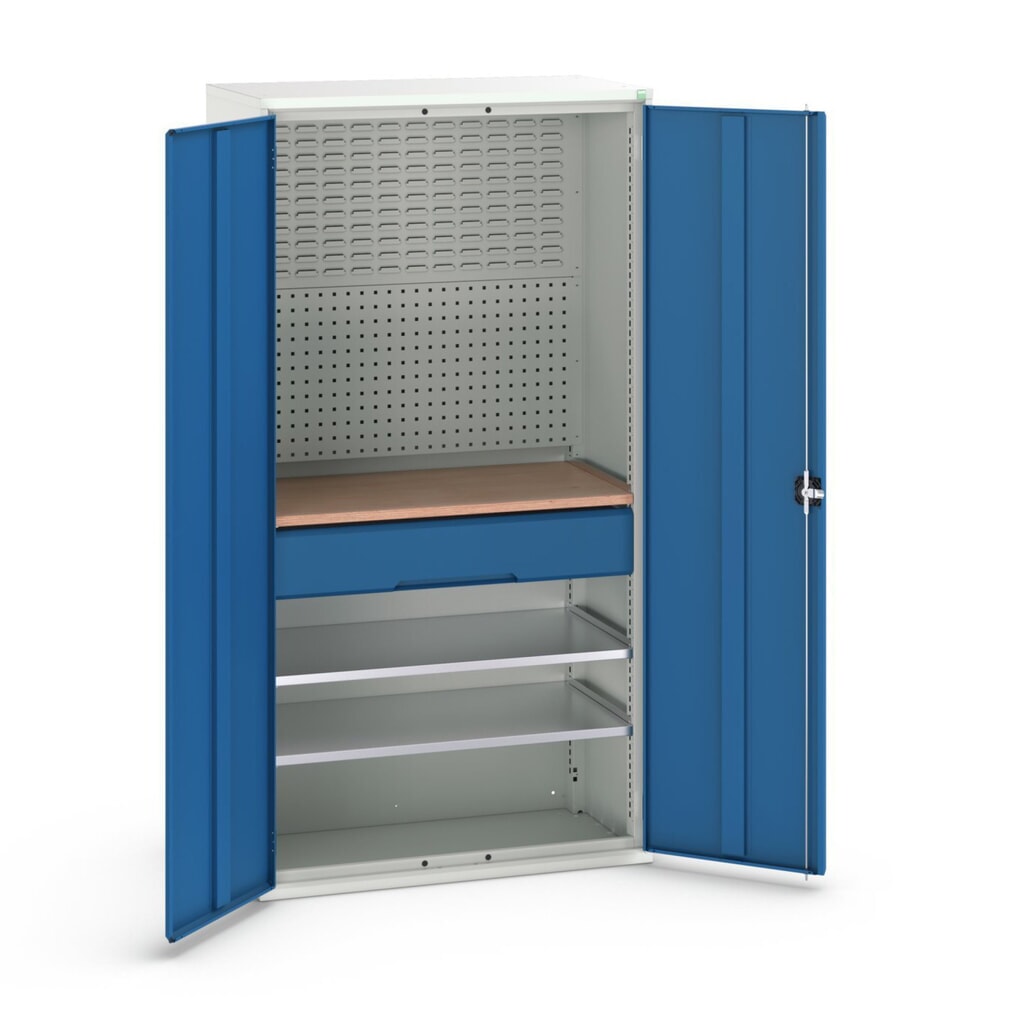 Product image no. 1: bott verso hinged door cabinet with 1 drawer, with 2 shelves and rear panel, WxDxH: 1050 x 550 x 2000 mm