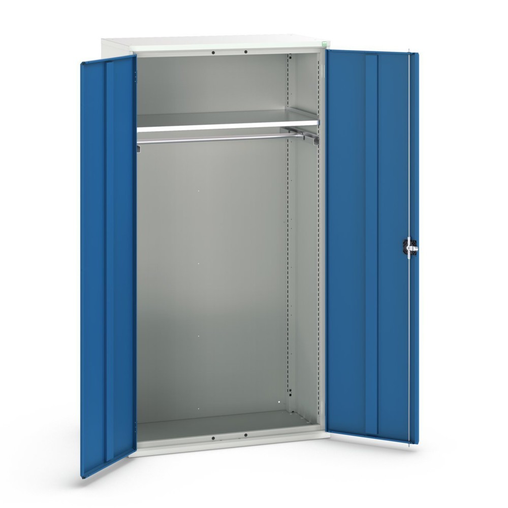 bott verso hinged door cabinet with 1 shelf and 1 clothes rail, WxDxH: 1050 x 550 x 2000 mm Product image: bott verso hinged door cabinet with 1 shelf and 1 clothes rail, WxDxH: 1050 x 550 x 2000 mm