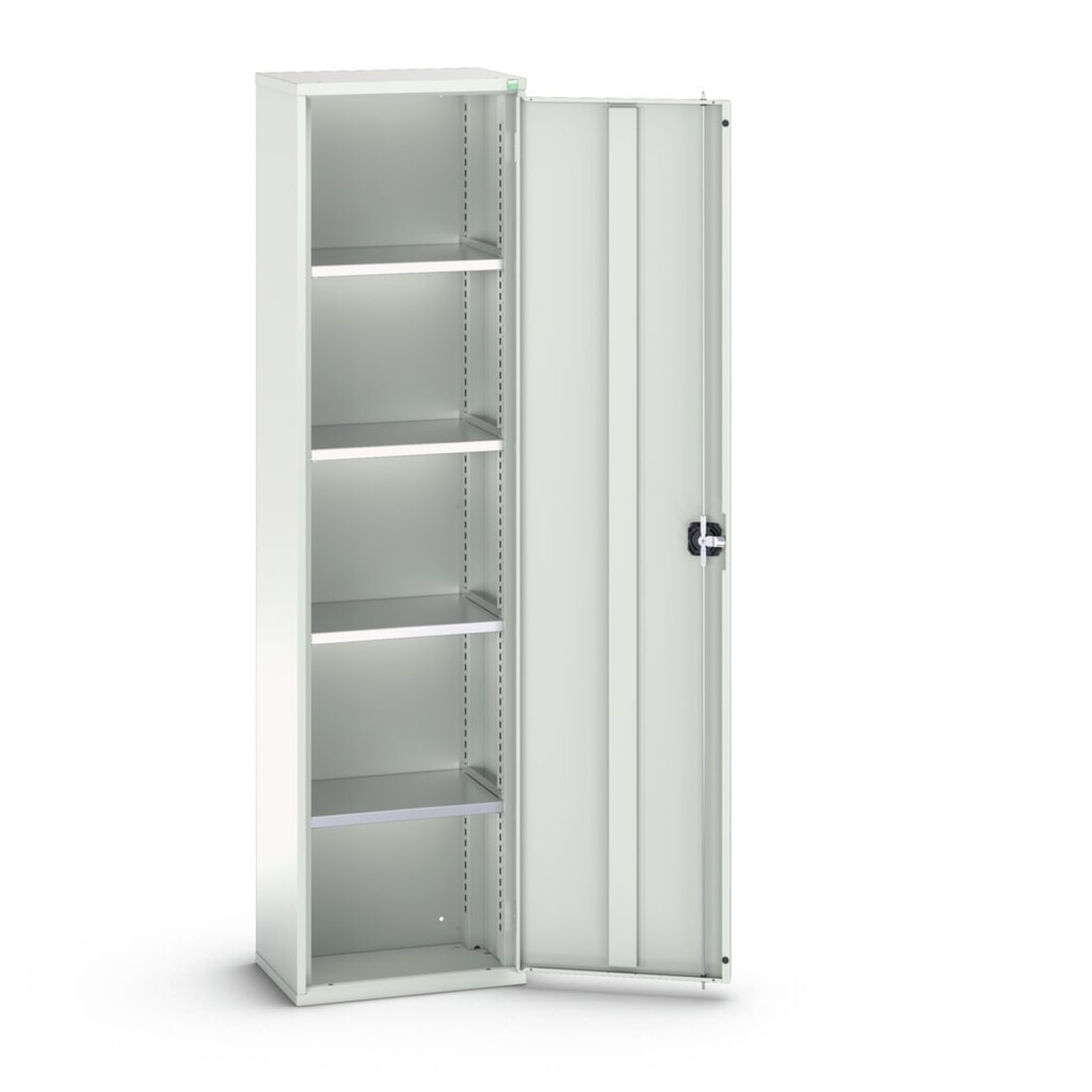 bott verso hinged door cabinet with 4 shelves, WxDxH: 525 x 350 x 2000 mm Product image: bott verso hinged door cabinet with 4 shelves, WxDxH: 525 x 350 x 2000 mm