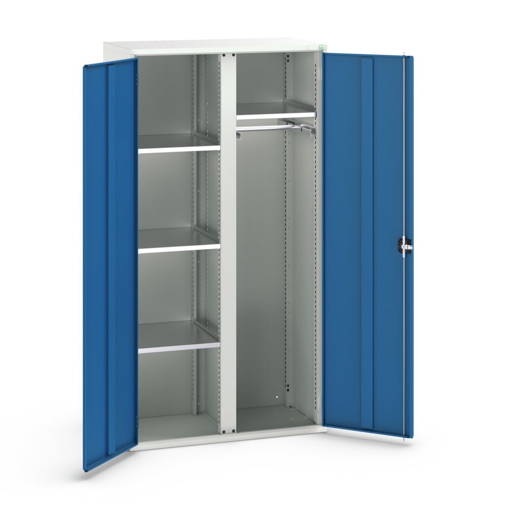 Product image: bott verso hinged door cabinet, with 4 shelves and 1 clothes rail, WxDxH: 1050 x 550 x 2000 mm