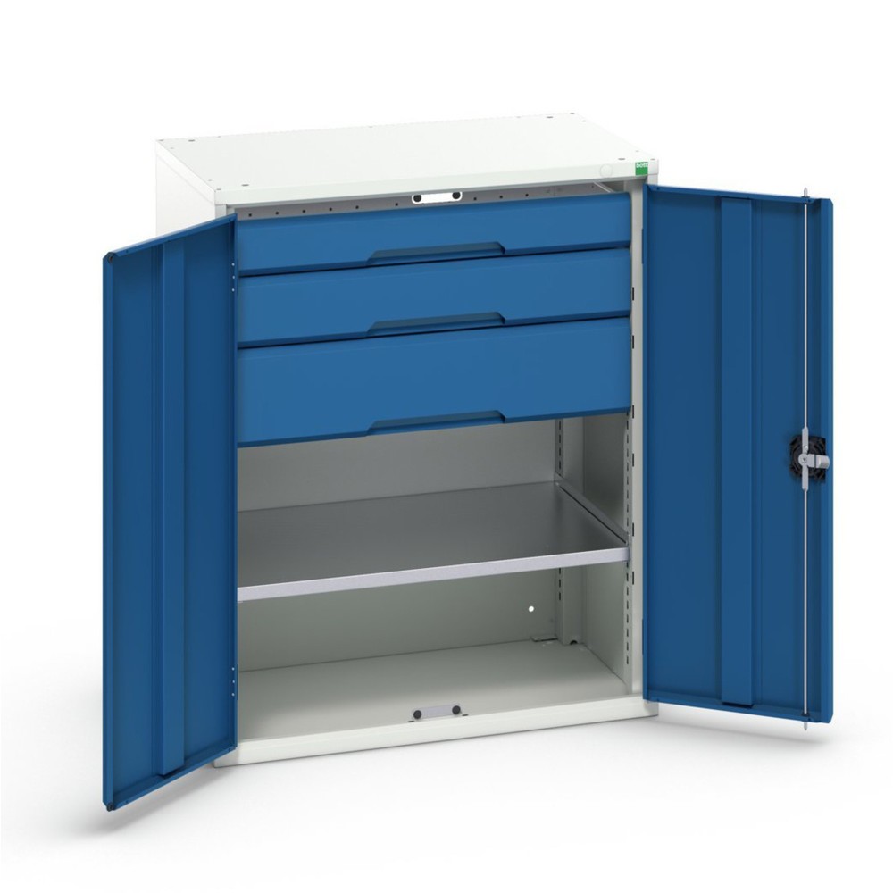 Produktabbildung Nr. 1: bott verso hinged door cabinet with drawers, with 1 shelf and 3 drawers, WxDxH: 800 x 550 x 1000 mm