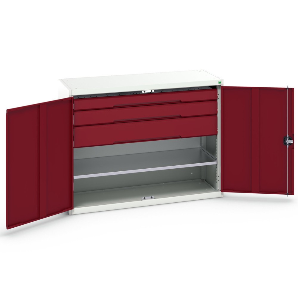 Product image no. 1: bott verso side cabinet with drawers, with 1 shelf and 3 drawers, WxDxH: 1300 x 550 x 1000 mm