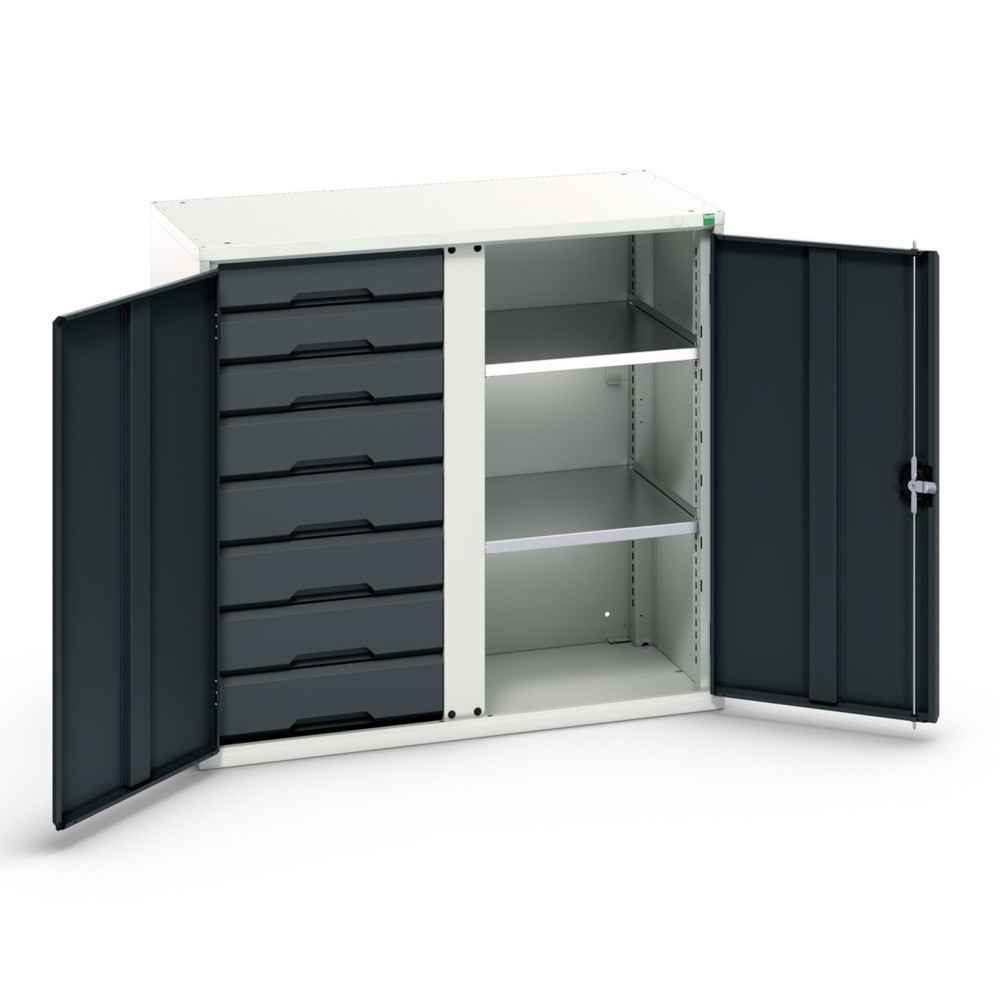 Product image no. 1: bott verso side cabinet with drawers, with 2 shelves and 8 drawers, WxDxH: 1050 x 550 x 1000 mm