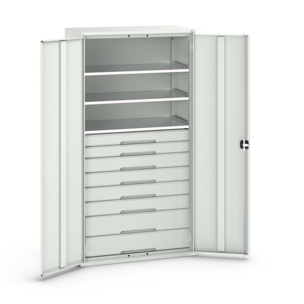 Product image no. 1: bott verso hinged door cabinet with drawers, with 3 shelves and 8 drawers, WxDxH: 1050 x 550 x 2000 mm