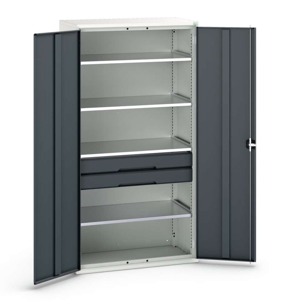 Product image no. 1: bott verso hinged door cabinet with drawers, with 4 shelves and 2 drawers, WxDxH: 1050 x 550 x 2000 mm