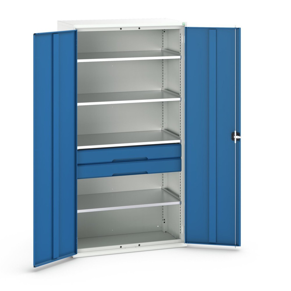 Product image no. 1: bott verso hinged door cabinet with drawers, with 4 shelves and 2 drawers, WxDxH: 1050 x 550 x 2000 mm