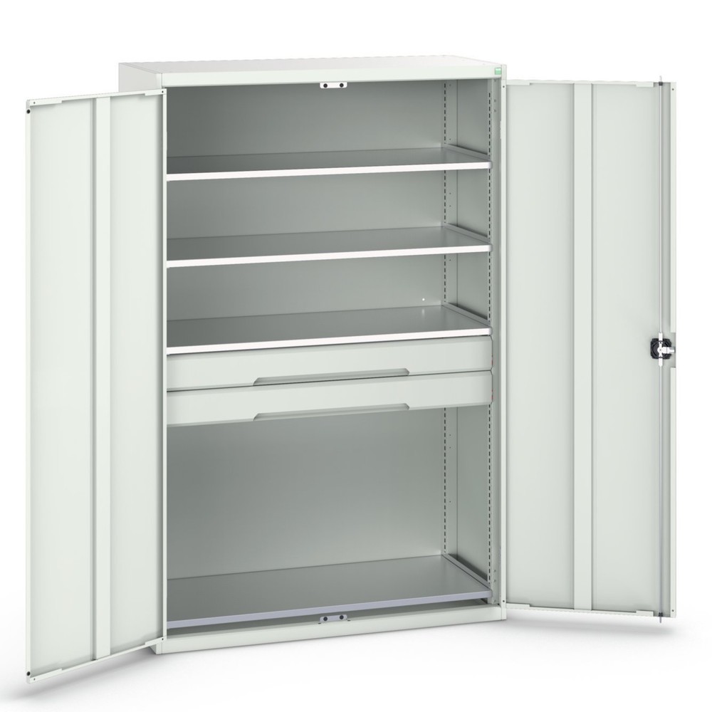 Product image no. 1: bott verso hinged door cabinet with drawers, with 4 shelves and 2 drawers, WxDxH: 1300 x 550 x 2000 mm