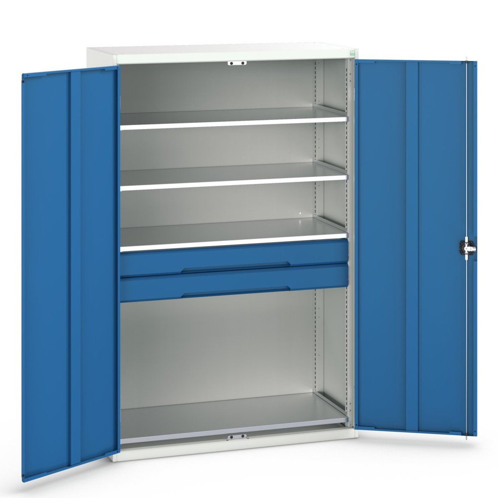 Product image no. 1: bott verso hinged door cabinet with drawers, with 4 shelves and 2 drawers, WxDxH: 1300 x 550 x 2000 mm