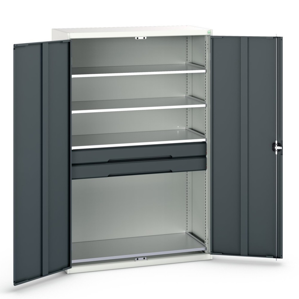 Product image no. 1: bott verso hinged door cabinet with drawers, with 4 shelves and 2 drawers, WxDxH: 1300 x 550 x 2000 mm