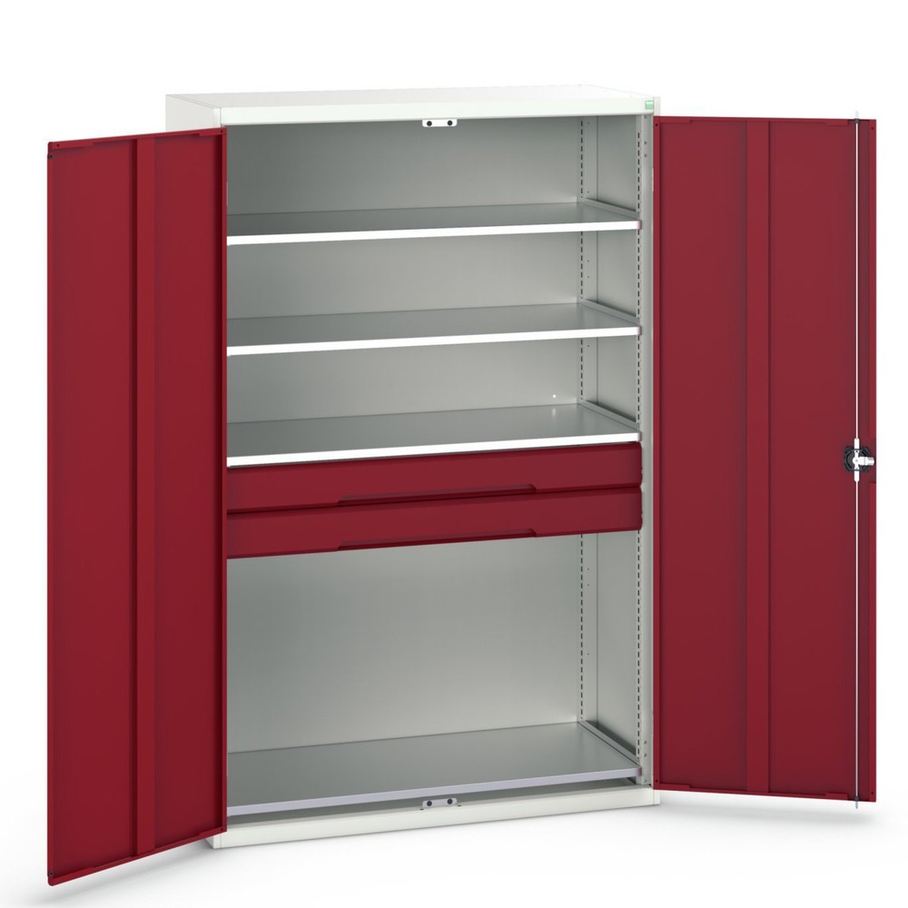 Product image no. 1: bott verso hinged door cabinet with drawers, with 4 shelves and 2 drawers, WxDxH: 1300 x 550 x 2000 mm
