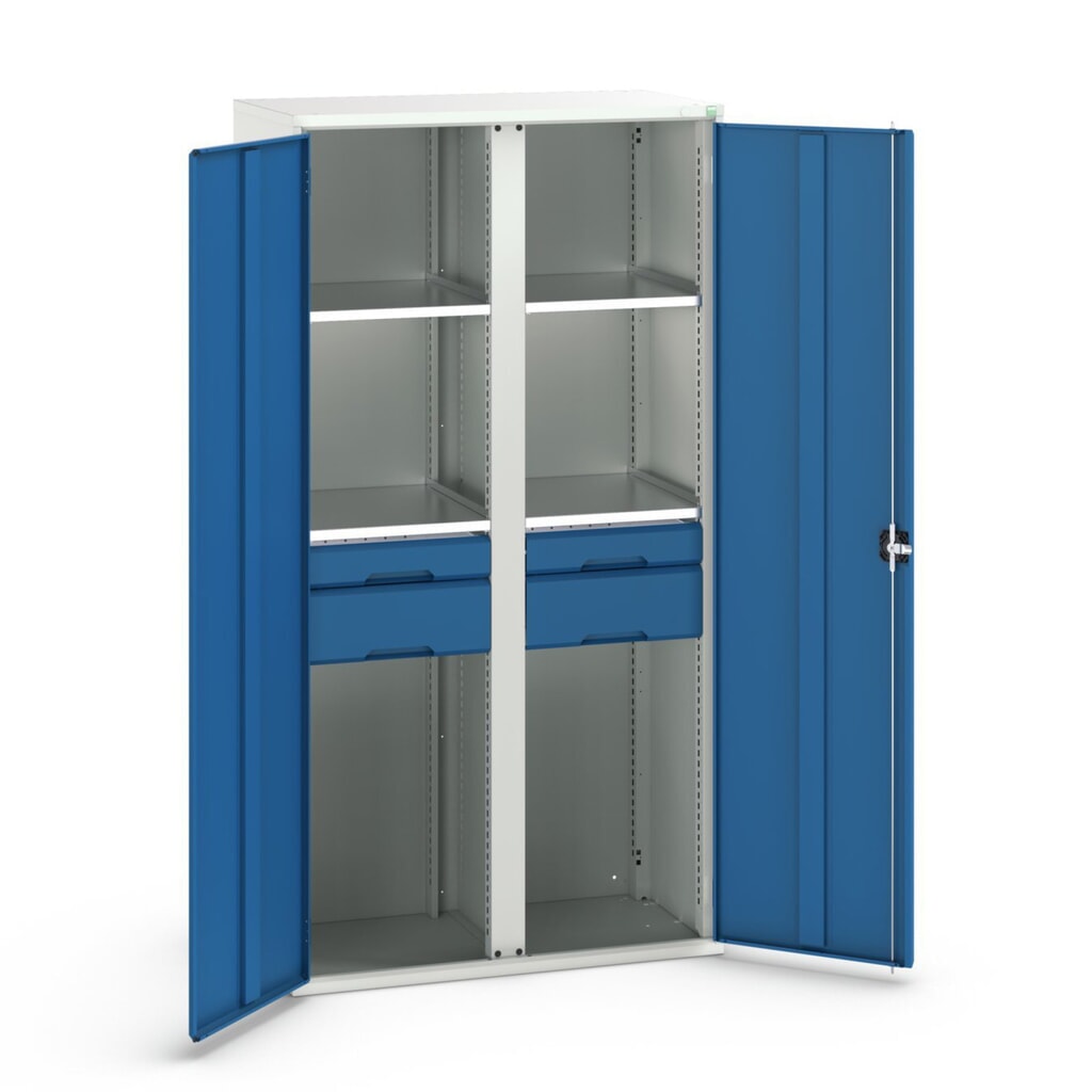 Product image: bott verso hinged door cabinet with drawers, with 4 shelves and 4 drawers, WxDxH: 1050 x 550 x 2000 mm
