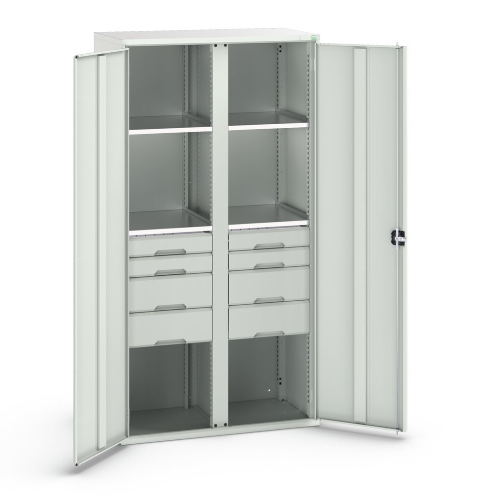Product image no. 1: bott verso hinged door cabinet with drawers, with 4 shelves and 8 drawers, WxDxH: 1050 x 550 x 2000 mm