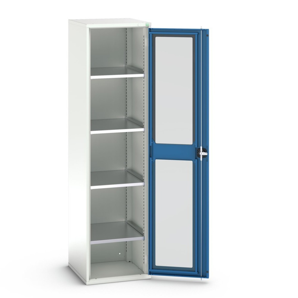 Product image no. 1: bott verso hinged door cabinet with see-through panel, with 4 shelves, WxDxH: 525 x 550 x 2000 mm