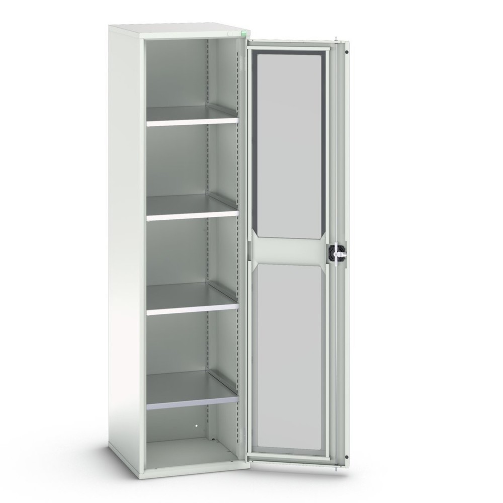 Product image no. 1: bott verso hinged door cabinet with see-through panel, with 4 shelves, WxDxH: 525 x 550 x 2000 mm