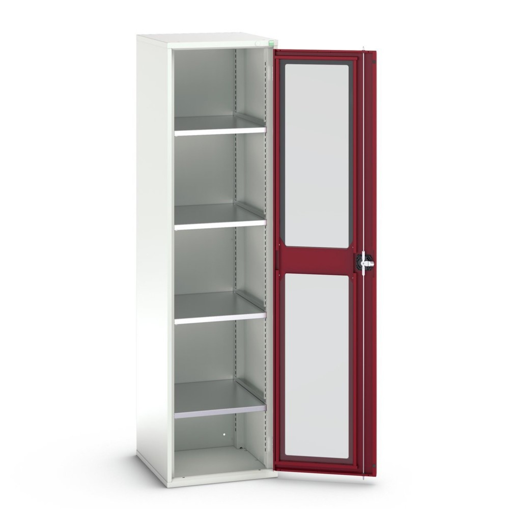 Product image no. 1: bott verso hinged door cabinet with see-through panel, with 4 shelves, WxDxH: 525 x 550 x 2000 mm
