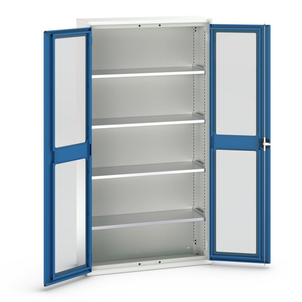 Product image no. 1: bott verso hinged door cabinet with see-through panel, with 4 shelves, WxDxH: 1050 x 350 x 2000 mm