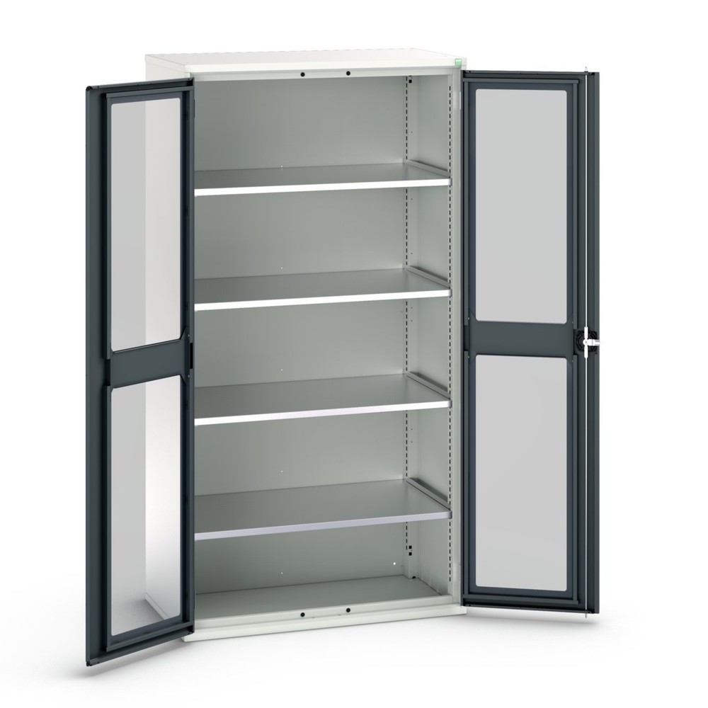 Product image no. 1: bott verso hinged door cabinet with see-through panel, with 4 shelves, WxDxH: 1050 x 550 x 2000 mm
