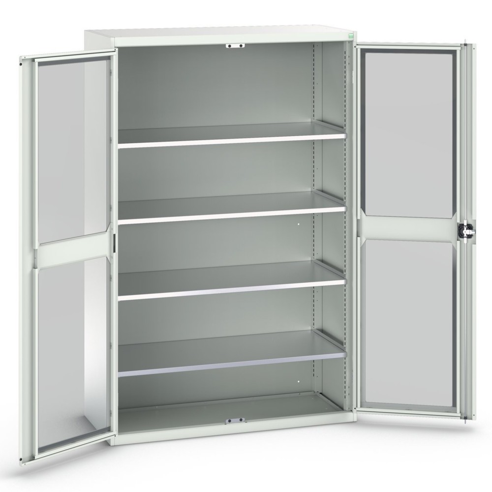 Product image no. 1: bott verso hinged door cabinet with see-through panel, with 4 shelves, WxDxH: 1300 x 550 x 2000 mm