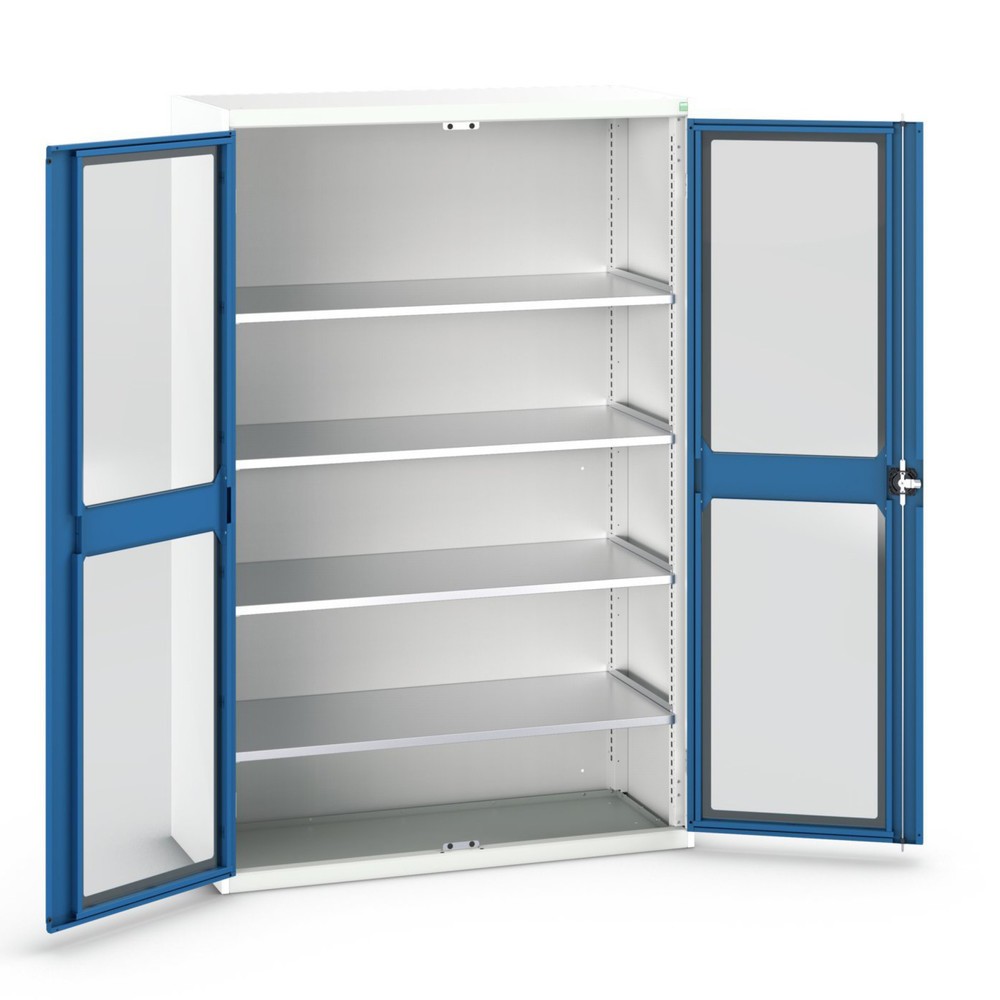 Product image no. 1: bott verso hinged door cabinet with see-through panel, with 4 shelves, WxDxH: 1300 x 550 x 2000 mm
