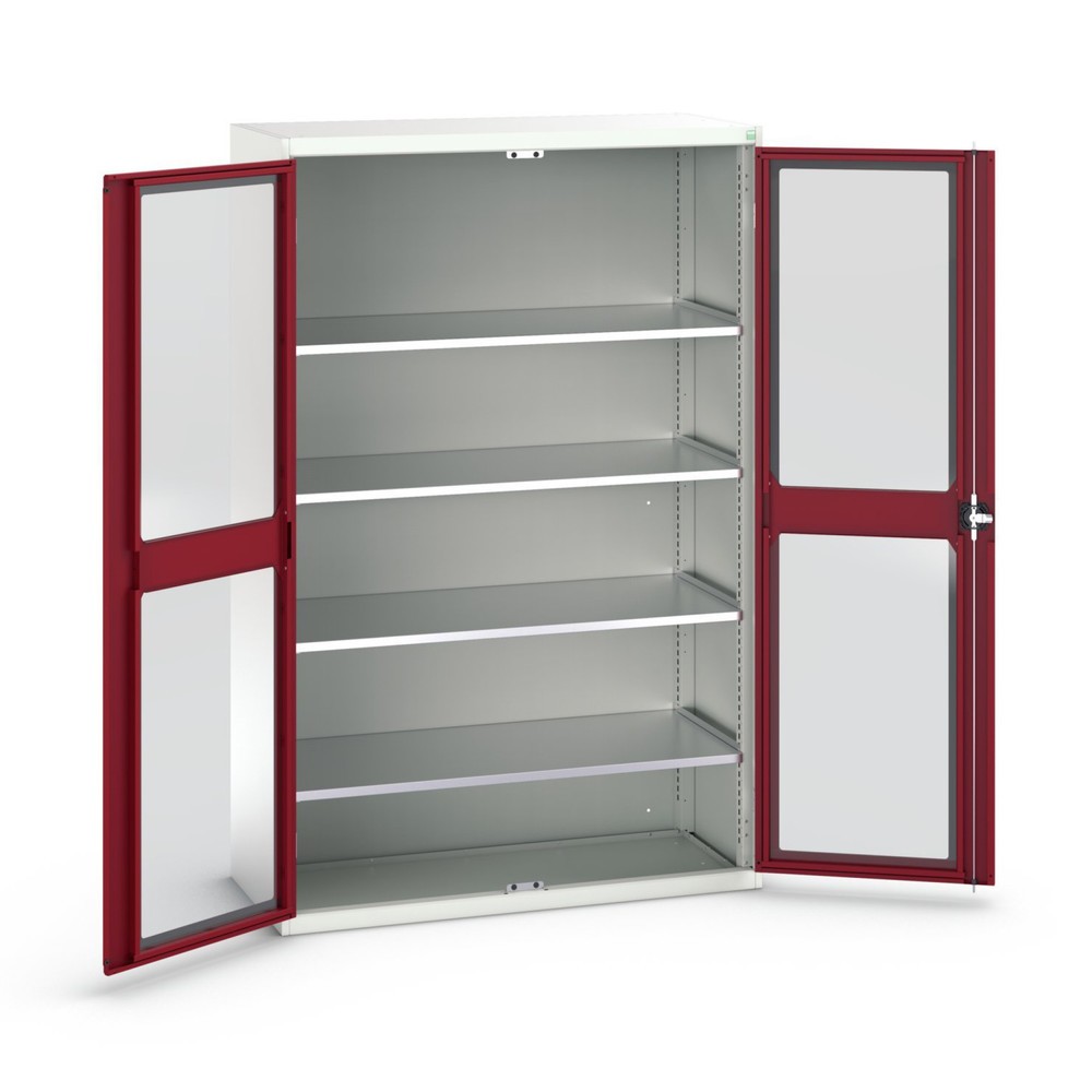 Product image no. 1: bott verso hinged door cabinet with see-through panel, with 4 shelves, WxDxH: 1300 x 550 x 2000 mm