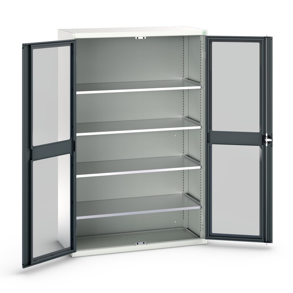 Product image no. 1: bott verso hinged door cabinet with see-through panel, with 4 shelves, WxDxH: 1300 x 550 x 2000 mm