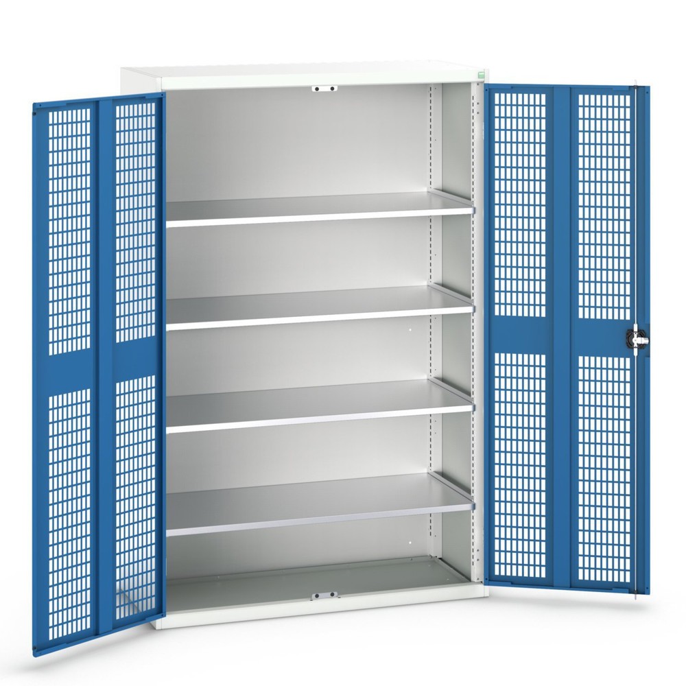 Produktabbildung Nr. 1: bott verso hinged door cabinet with ventilation, with 4 shelves, WxDxH: 1300 x 550 x 2000 mm