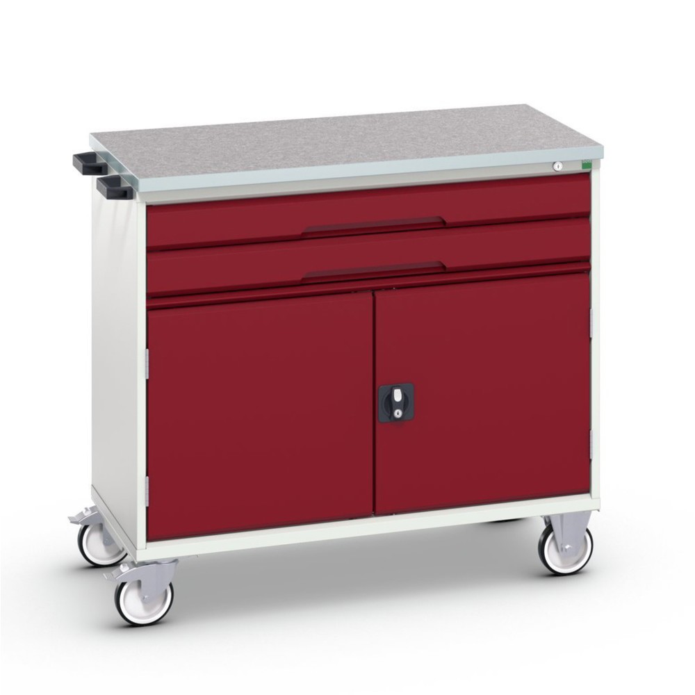 Product image no. 1: bott verso mobile drawer cabinet with 2 drawers, door and linoleum top