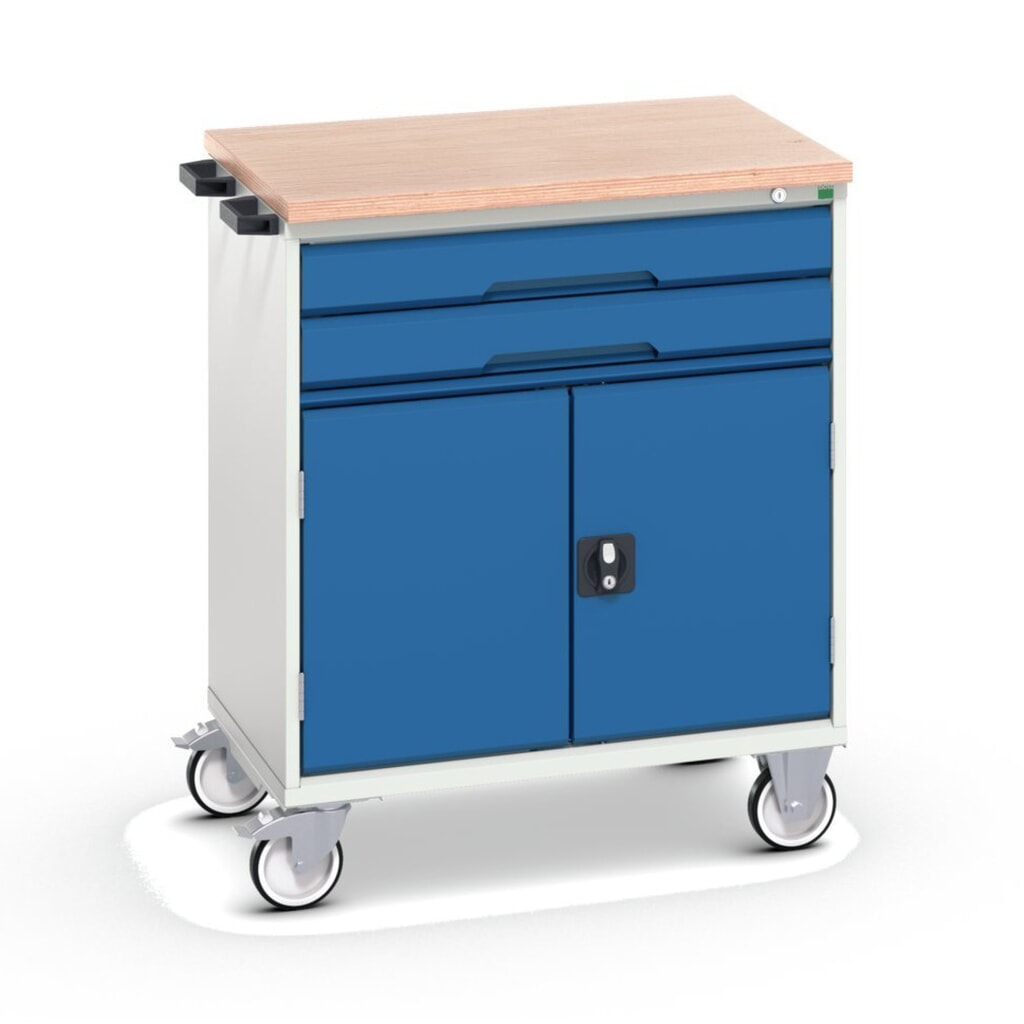Product image: bott verso mobile drawer cabinet with 2 drawers, door and multiplex top, WxDxH: 800 x 600 x 980 mm