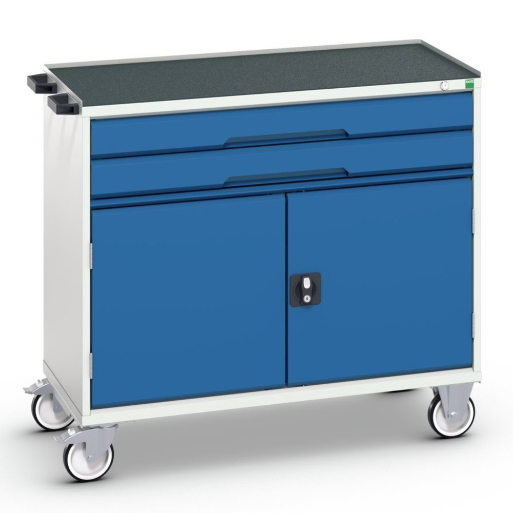 Product image no. 1: bott verso mobile drawer cabinet with 2 drawers, door and raised edge, WxDxH: 1050 x 550 x 965 mm
