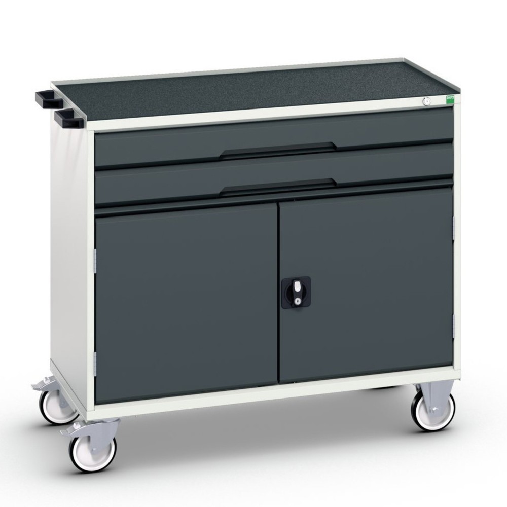 Product image no. 1: bott verso mobile drawer cabinet with 2 drawers, door and raised edge, WxDxH: 1050 x 550 x 965 mm