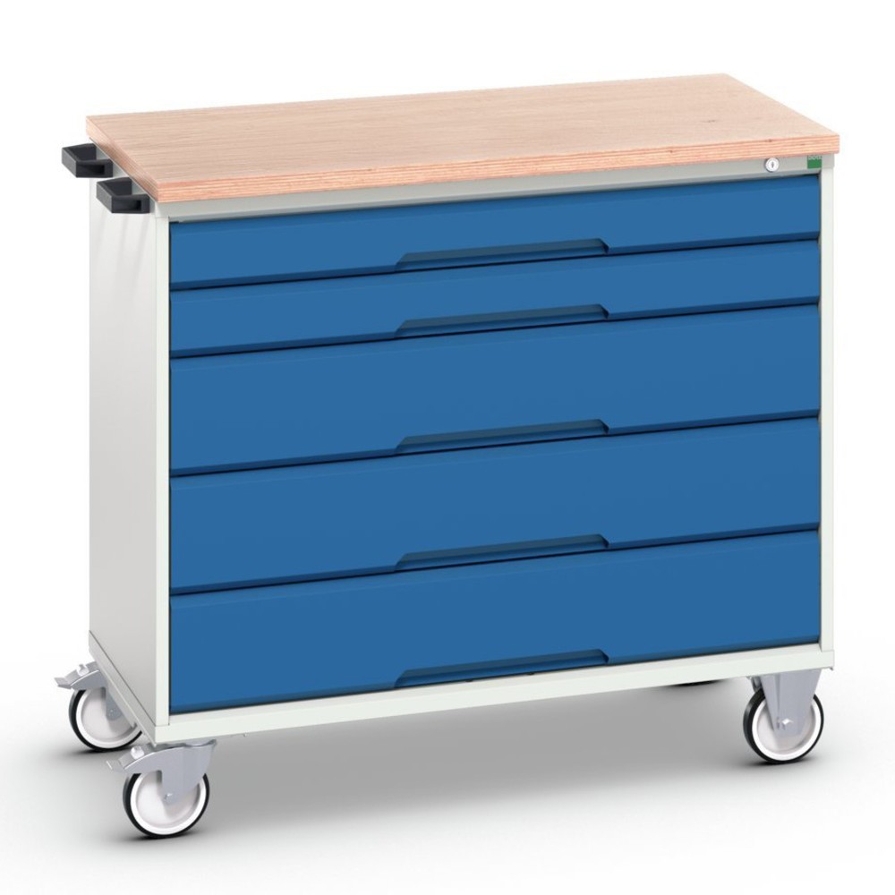 Produktabbildung Nr. 1: bott verso mobile drawer cabinet with 5 drawers and multiplex top, WxDxH: 1050 x 600 x 980 mm