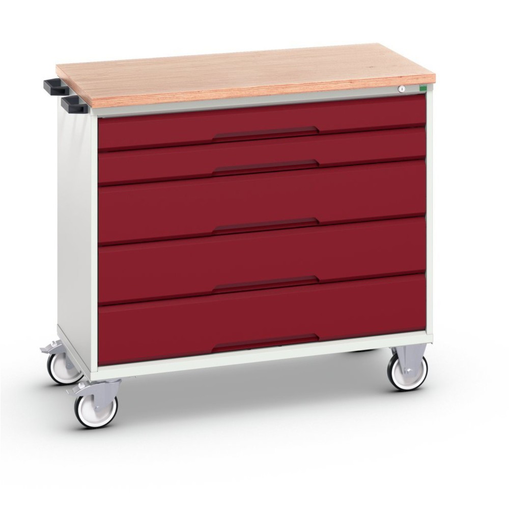 Product image no. 1: bott verso mobile drawer cabinet with 5 drawers and multiplex top